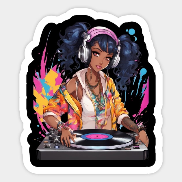 Euphoric Frequencies Trance Parties DJ Girl Sticker by animegirlnft